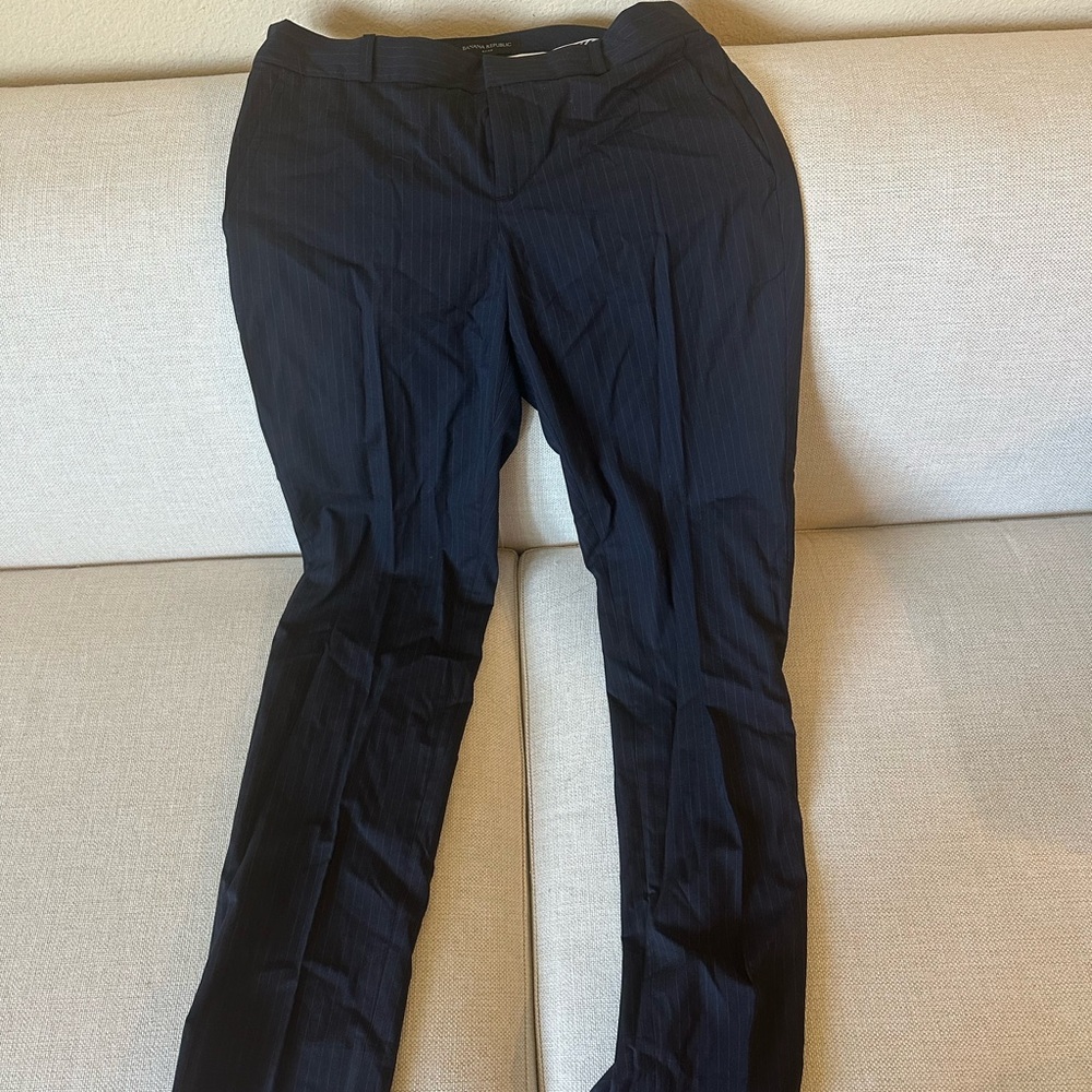 Banana Republic Navy Pinstripe Trousers
